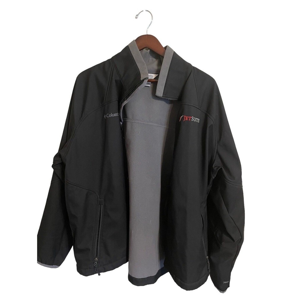 COLUMBIA Men’s Softshell Jacket Size XXL EUC Jet Suite Embroidered Company Logo - Picture 2 of 10